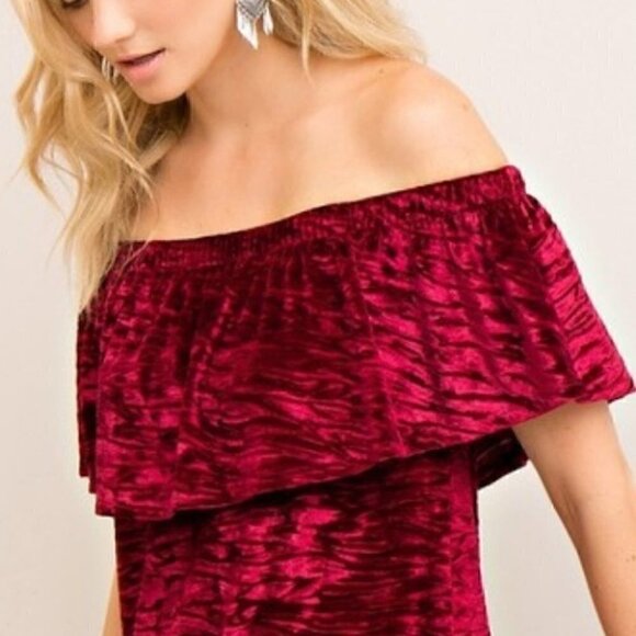 BLACK OR BURGUNDY Velvet Tunic Dress - Picture 6 of 6